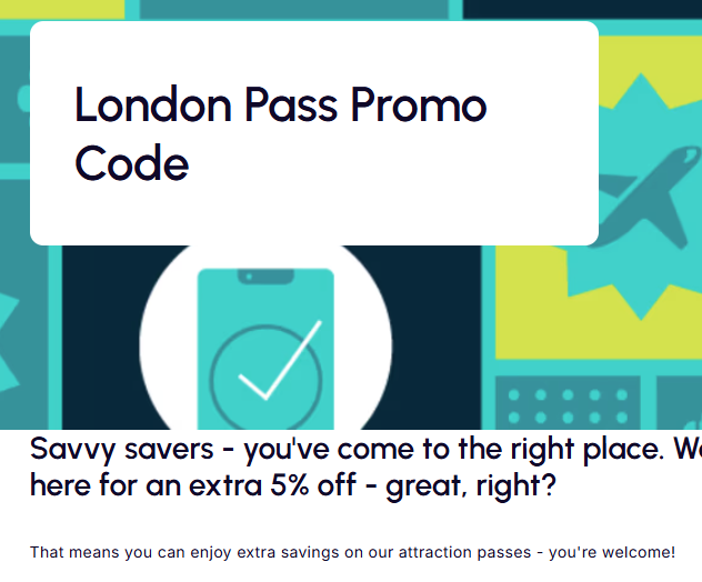 Official London Pass promo codes page confirming extra 5% off.