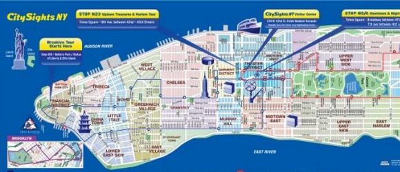 New York Pass con bus turistico | Mappa tour